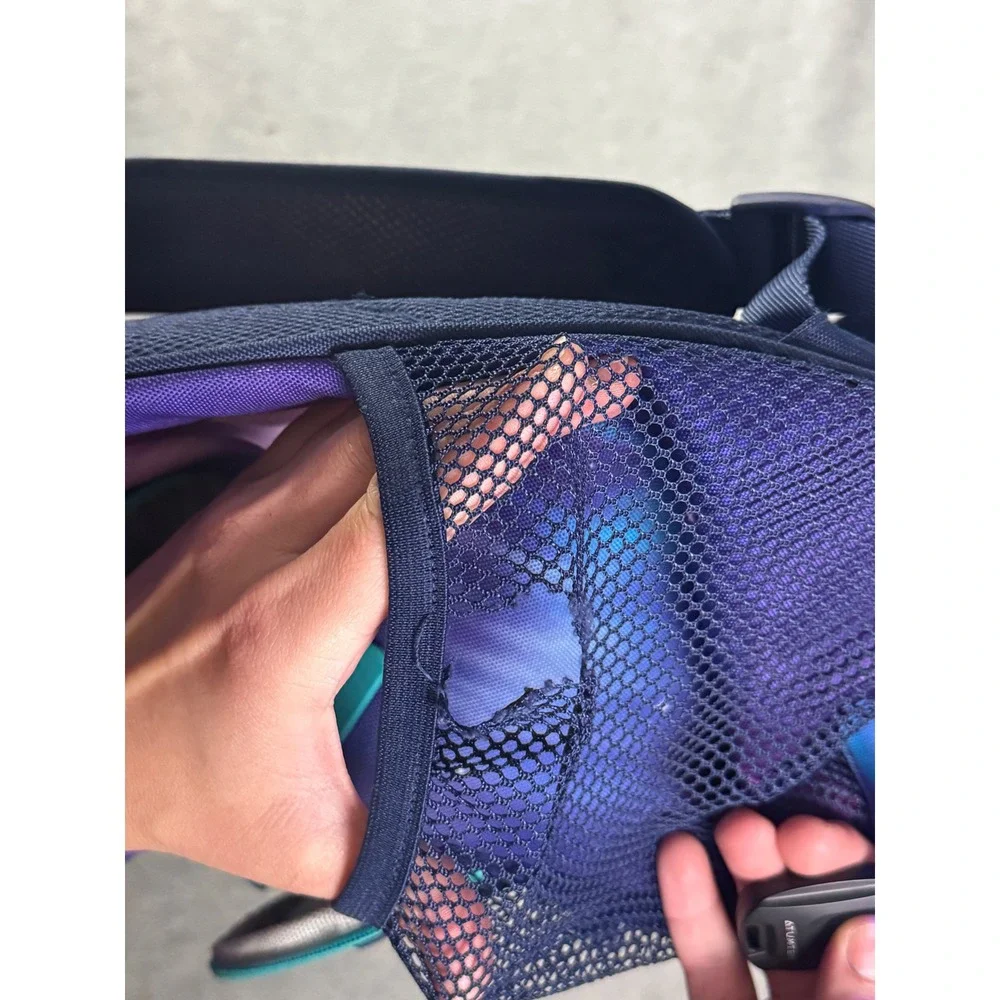 Galaxy Aurora Borealis Print Backpack Purple Blue Starry Night School Bag